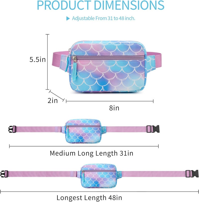 cotmcor Store Valentines Day Gifts for Kids: Fanny Pack Birthday Gift for 5 6 7 8 9 10 11 12 Year Old Teen Girls, Preppy Cute Trendy Stuff Colorblock Crossbody Bag Adjustable Belt Bags for Travel Outdoor - Image 4